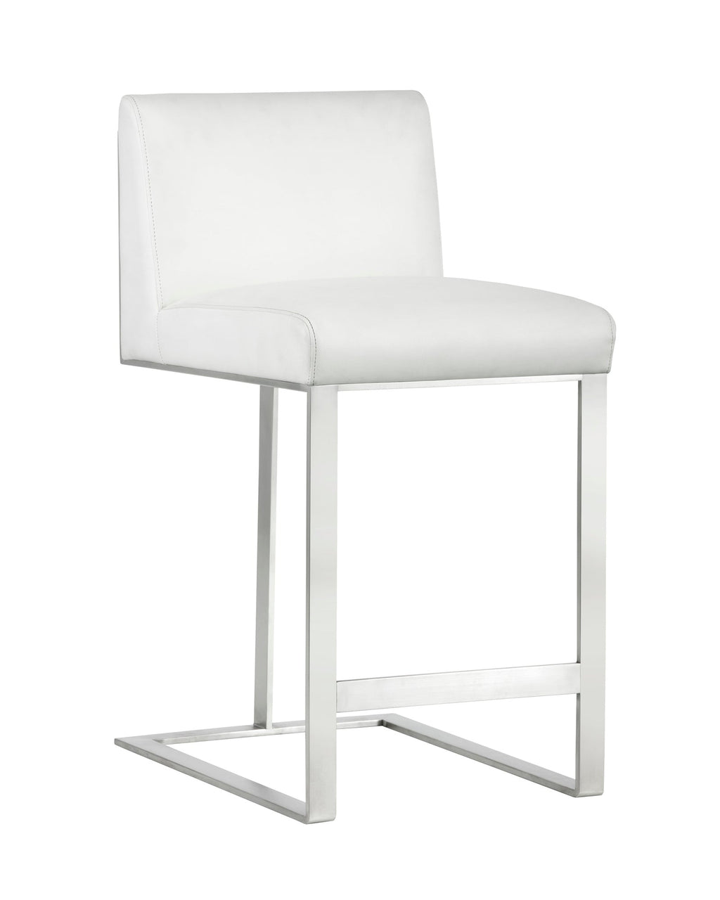 Dean Counter Stool - Stainless Steel  Cantina White