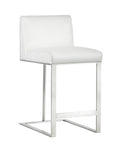 Dean Counter Stool - Stainless Steel  Cantina White
