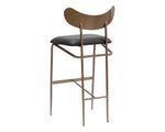 Gibbons Barstool - Antique Brass  Charcoal Black Leather