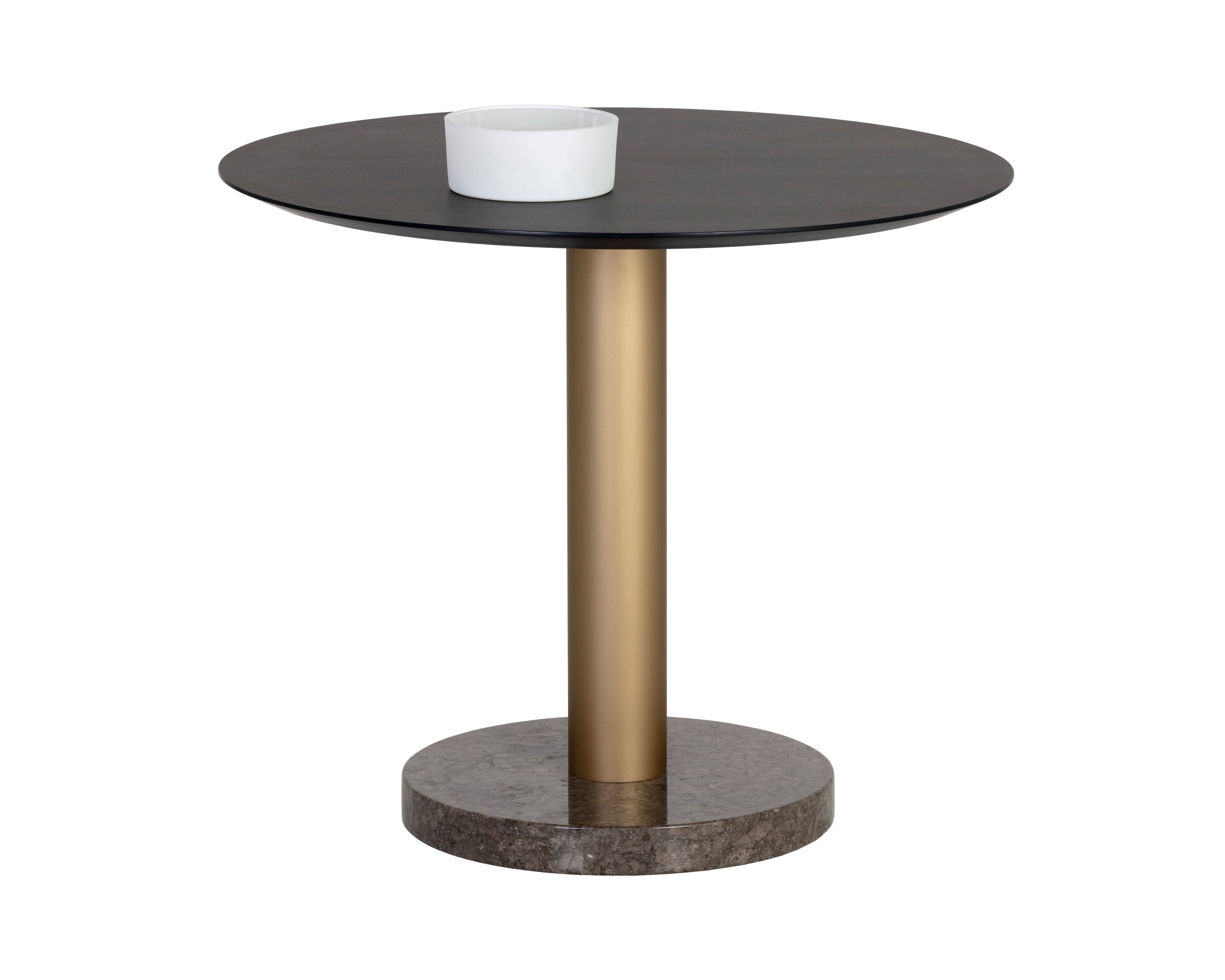 Monaco Bistro Table - Gold  Grey Marble / Charcoal Grey