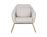 Watts Lounge Chair - Gold  Polo Club Muslin / Bravo Cream