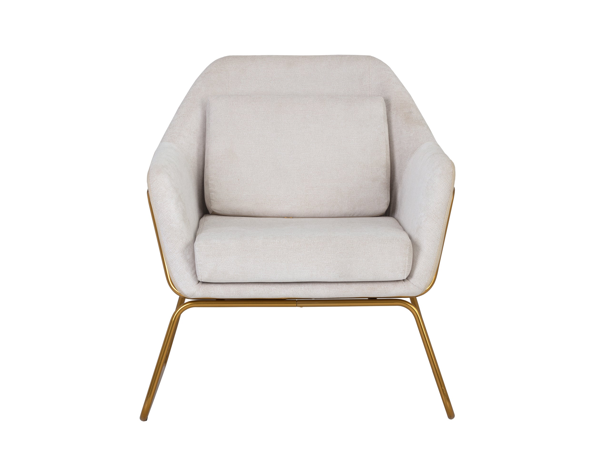 Watts Lounge Chair - Gold  Polo Club Muslin / Bravo Cream