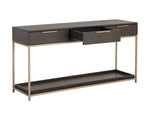 Rebel Console Table With Drawers  - Gold  Charcoal Grey