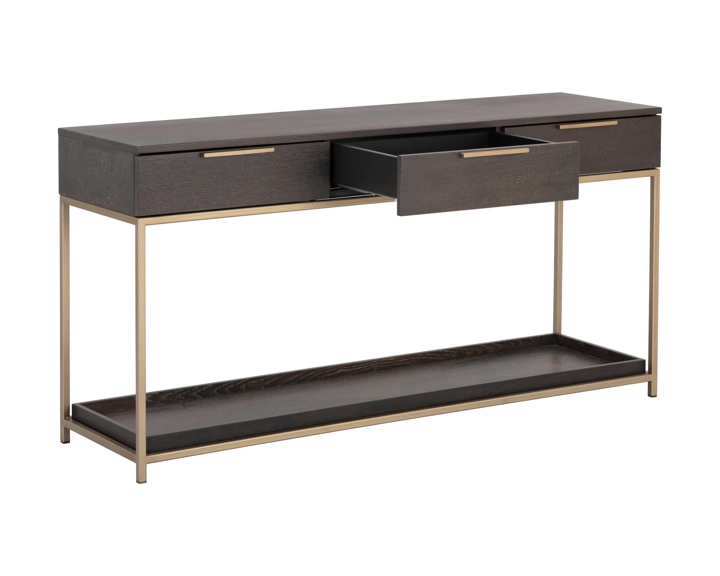 Rebel Console Table With Drawers  - Gold  Charcoal Grey