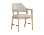 Milton Dining Armchair - Light Wash  Mina Ivory