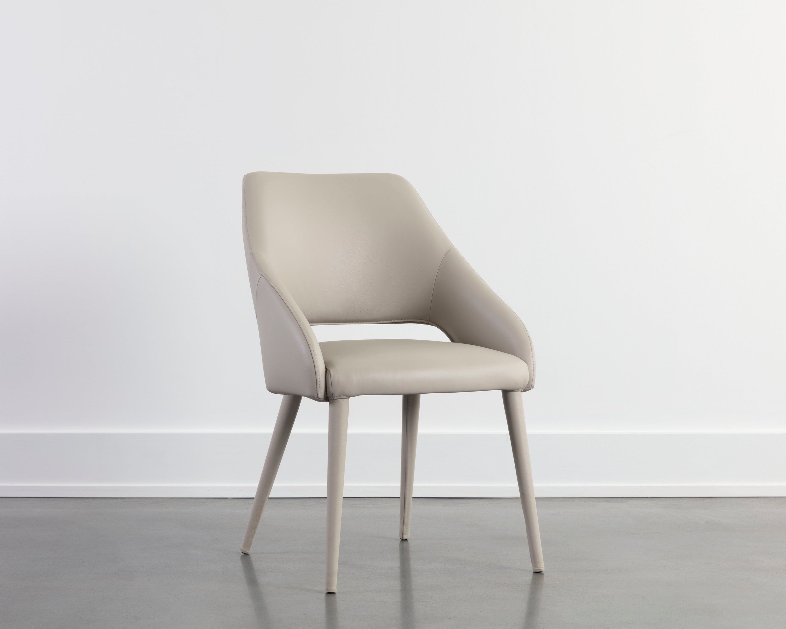 Galen Dining Chair - Linea Light Grey Leather