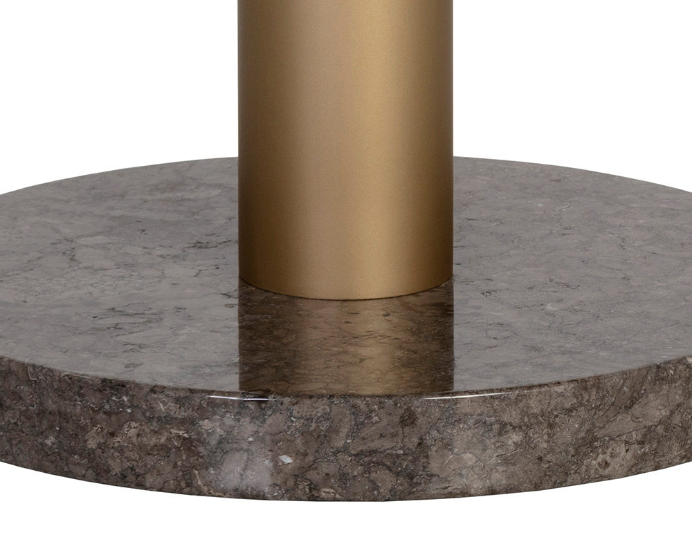 Monaco Bistro Table - Gold  Grey Marble / Charcoal Grey