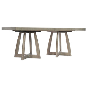 Hooker Furniture - Affinity 78in Rectangle Pedestal Dining Table w/2-18in Leaves - 6050-75206-GRY