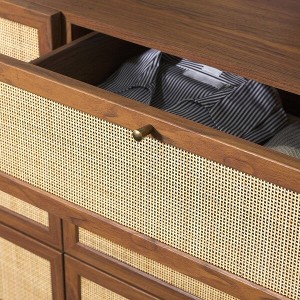 Safavieh Aino 6 Drawer Dresser, DRS9600 - Walnut