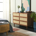 Safavieh Aino 6 Drawer Dresser, DRS9600 - Walnut