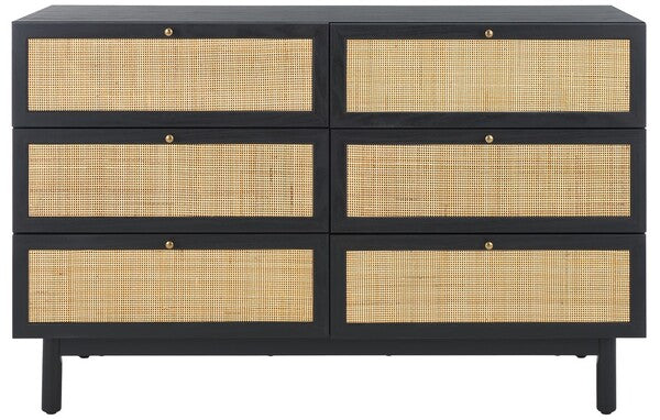 Safavieh Aino 6 Drawer Dresser, DRS9600 - Black