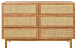 Safavieh Aino 6 Drawer Dresser, DRS9600 - Oak