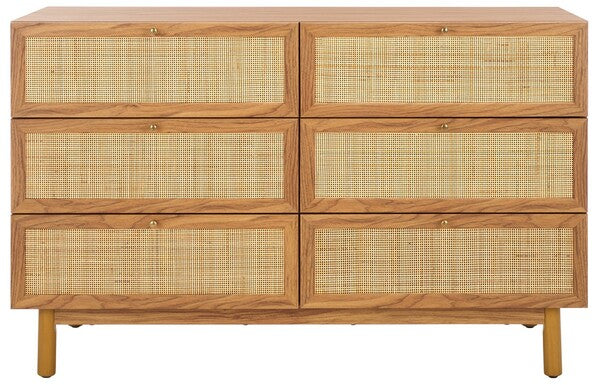 Safavieh Aino 6 Drawer Dresser, DRS9600 - Oak