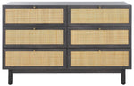 Safavieh Aino 6 Drawer Dresser, DRS9600 - Distressed Black