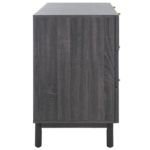 Safavieh Aino 6 Drawer Dresser, DRS9600 - Distressed Black