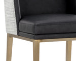 Joplin Counter Stool - Milliken Charcoal / Vera White Pepper