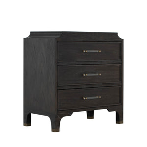 Gabby - Alexandra Mindi Wood Storage Chest - 3 Drawers, Cerused Forest Black - SCH-175604