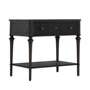 Gabby - Andrea Oak Wood Nightstand - 1 Drawer, Antique Brass - SCH-175641