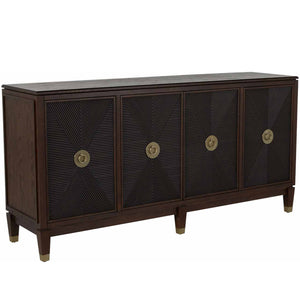 Gabby - Saffron Oak Transitional Cabinet - 8 Shelves, Tuscan Brown - SCH-167280