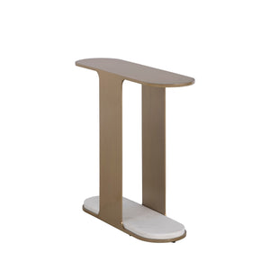 Gabby - Cascade Metal Oval Side Table - Volakas - SCH-175944