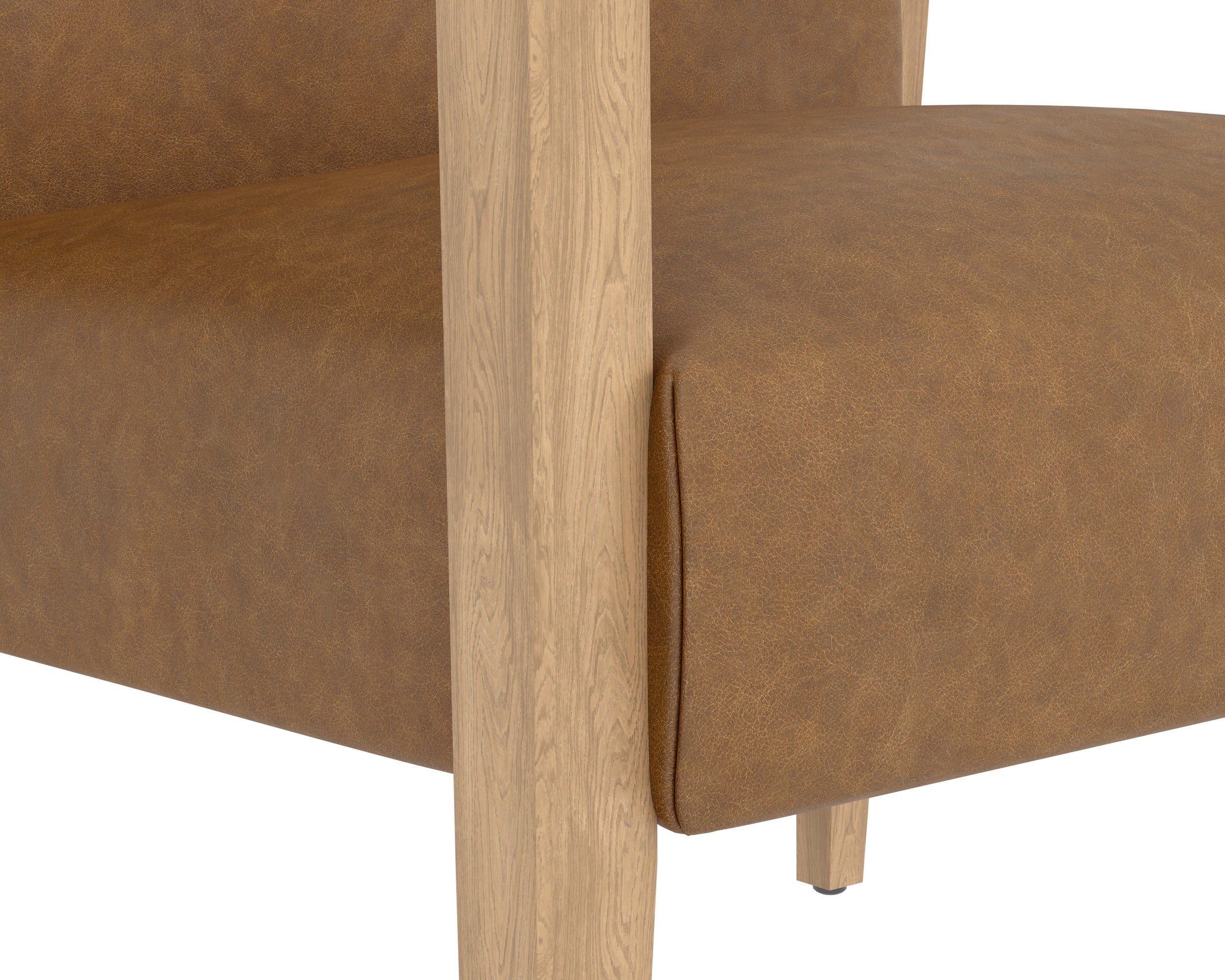 Earl Lounge Chair - Rustic Oak  Ludlow Sesame Leather