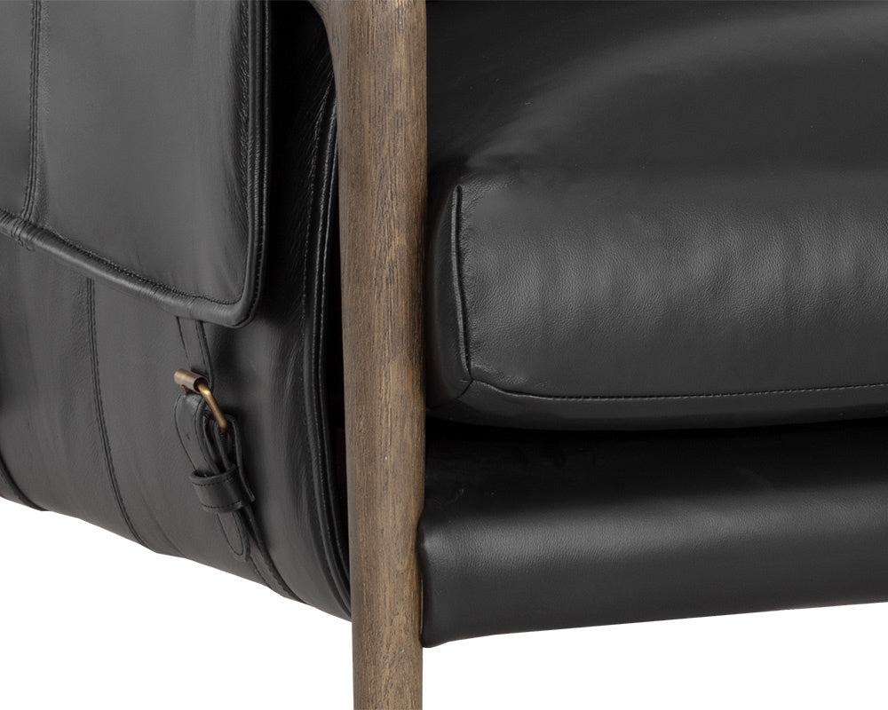 Mauti Armchair - Distressed Brown  Cortina Black Leather