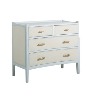 Gabby - Jane Oak Wood Natural Seagrass Chest - 4 Drawers, Soft Sky Blue - SCH-160205