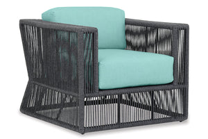 Sunset West - Milano Club Chair - Sunbrella Fabric w/ Welt - Slate Finish - SW4101-21