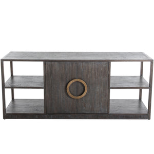 Gabby - Chrei Mindi Veneer Rectangle Media Console - Brass, Cerused Ash - SCH-170260