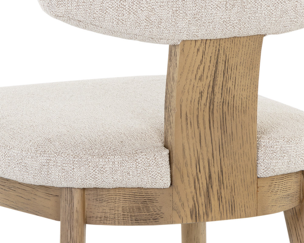 Rickett Dining Chair - Weathered Oak  Dove Cream