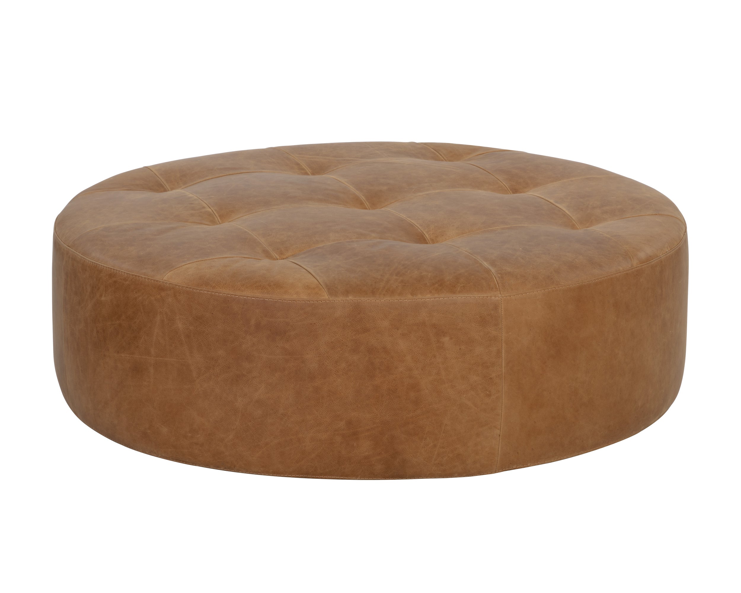 Nilda Ottoman - Camel Leather