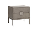 Jade Nightstand - Antique Silver  Ash Grey