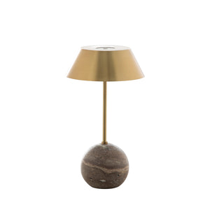 Gabby - Firefly Marble LED Table Lamp - Antique Brass/Marron Imperial Brown - SCH-175893