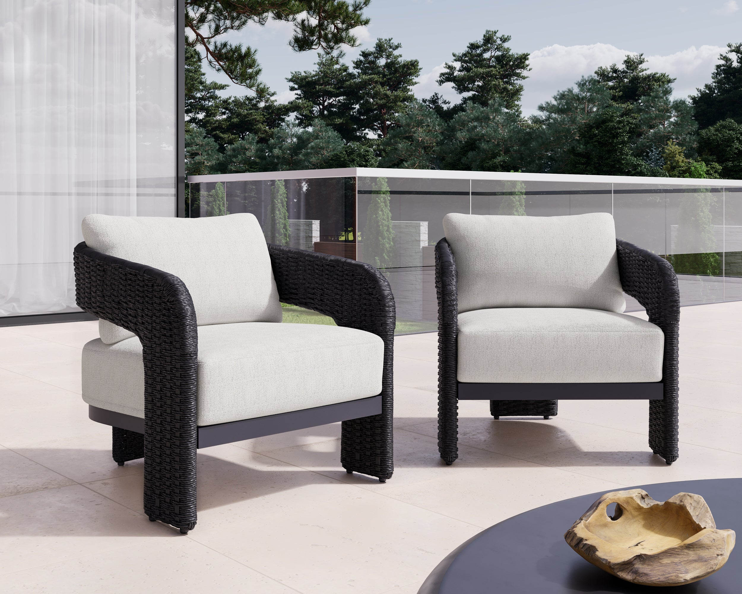 Pylos Lounge Chair - Black  Louis Cream