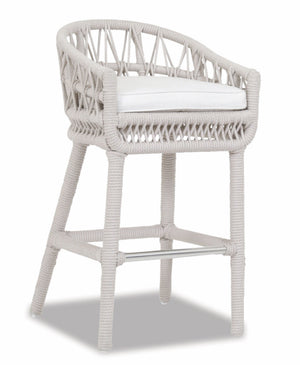 Sunset West - Dana Rope Bar Stool in Linen Canvas w/ Self Welt - Natural - SW4301-7B-LCAN-STKIT