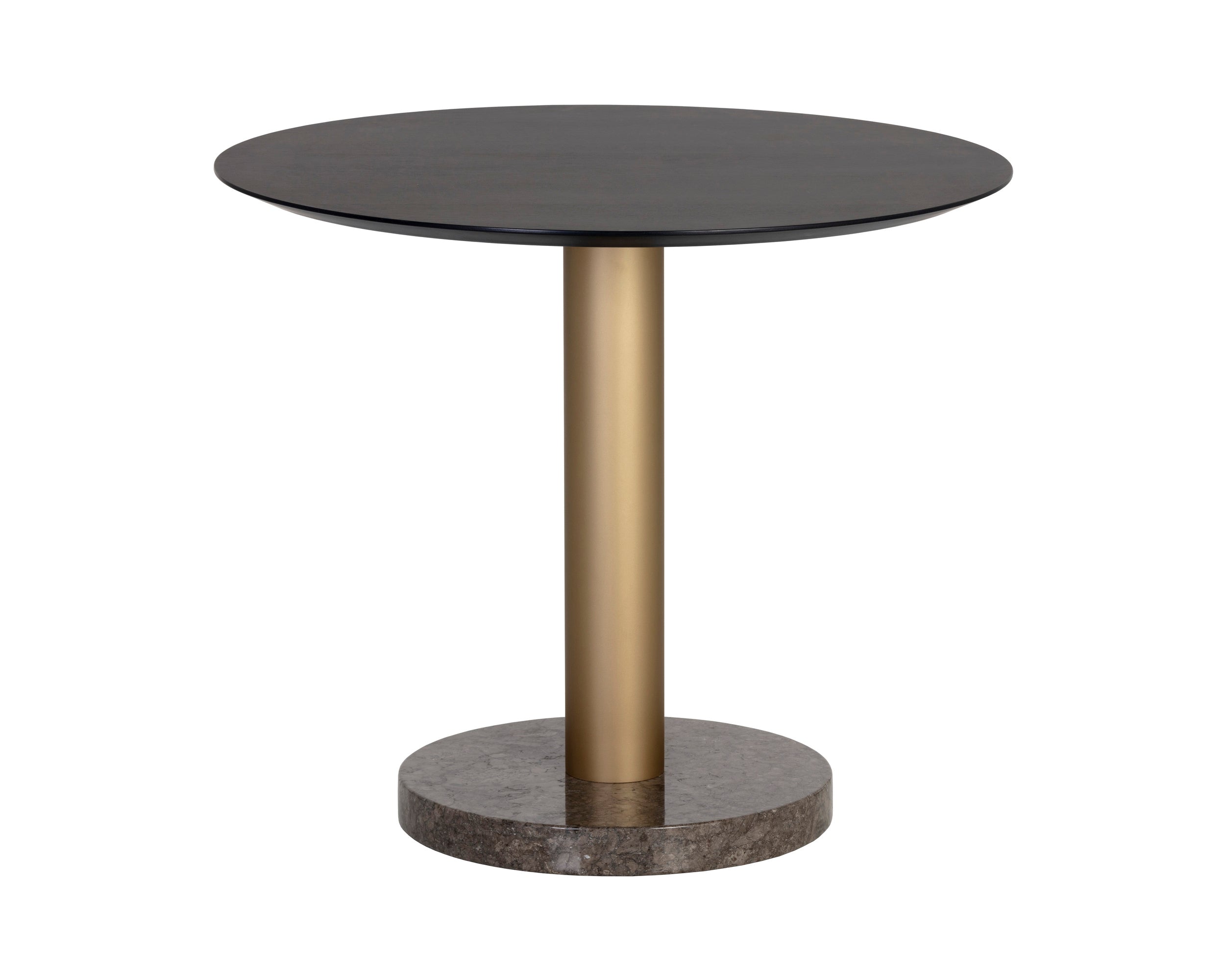 Monaco Bistro Table - Gold  Grey Marble / Charcoal Grey