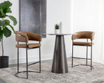 Marris Barstool - Gunmetal  Milliken Cognac