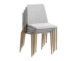 Renee Stackable Dining Chair - Belfast Heather Grey / Bravo Metal