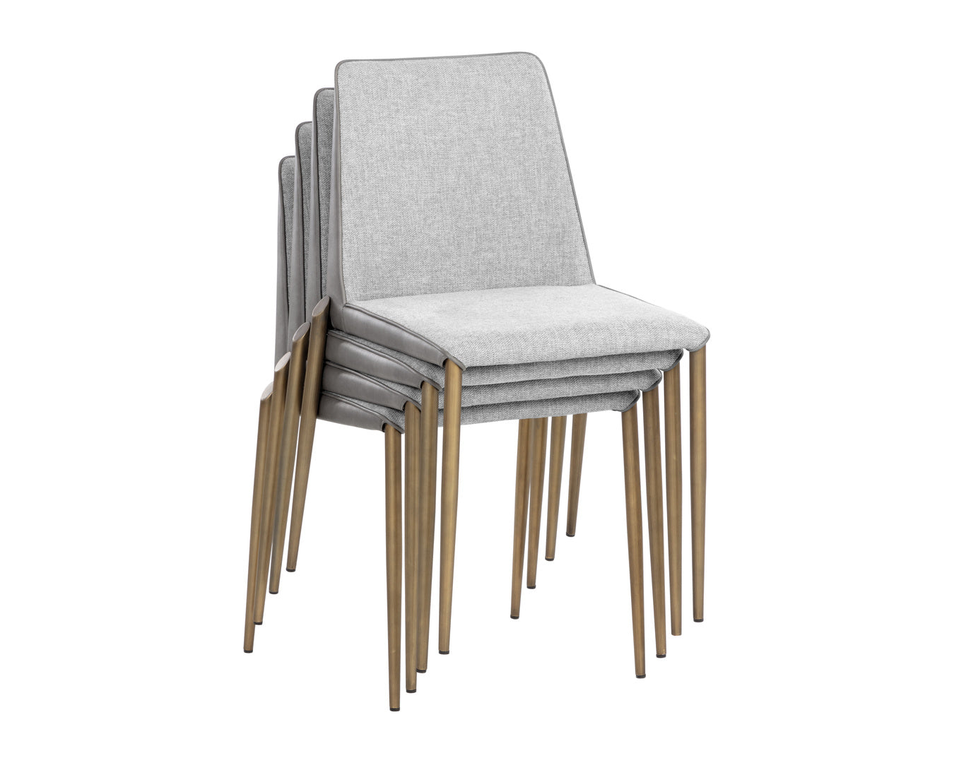 Renee Stackable Dining Chair - Belfast Heather Grey / Bravo Metal