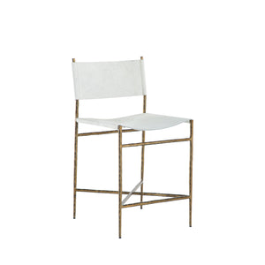 Gabby - Landon Hair On Hide Leather Metal Counter Stool - Antique Brass Ivory - SCH-175164