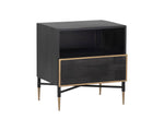 Markwood Nightstand - Brass  Dark Brown