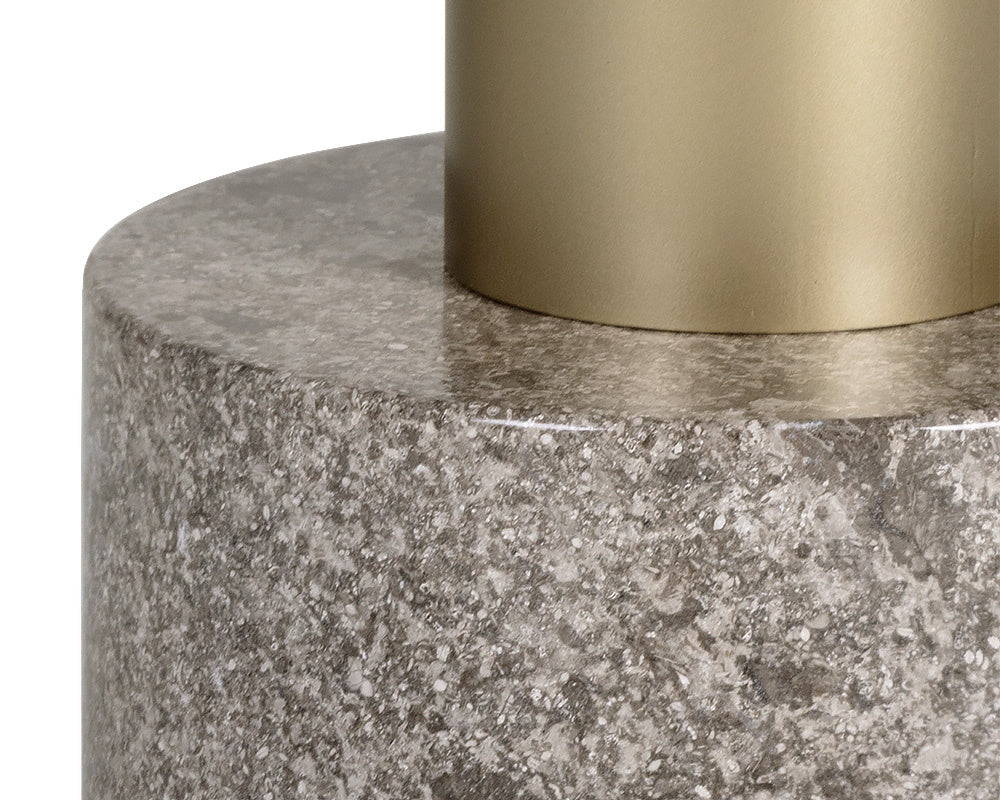 Monaco Coffee Table - Gold  Grey Marble / Charcoal Grey