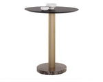 Monaco Bar Table - Gold  Grey Marble / Charcoal Grey