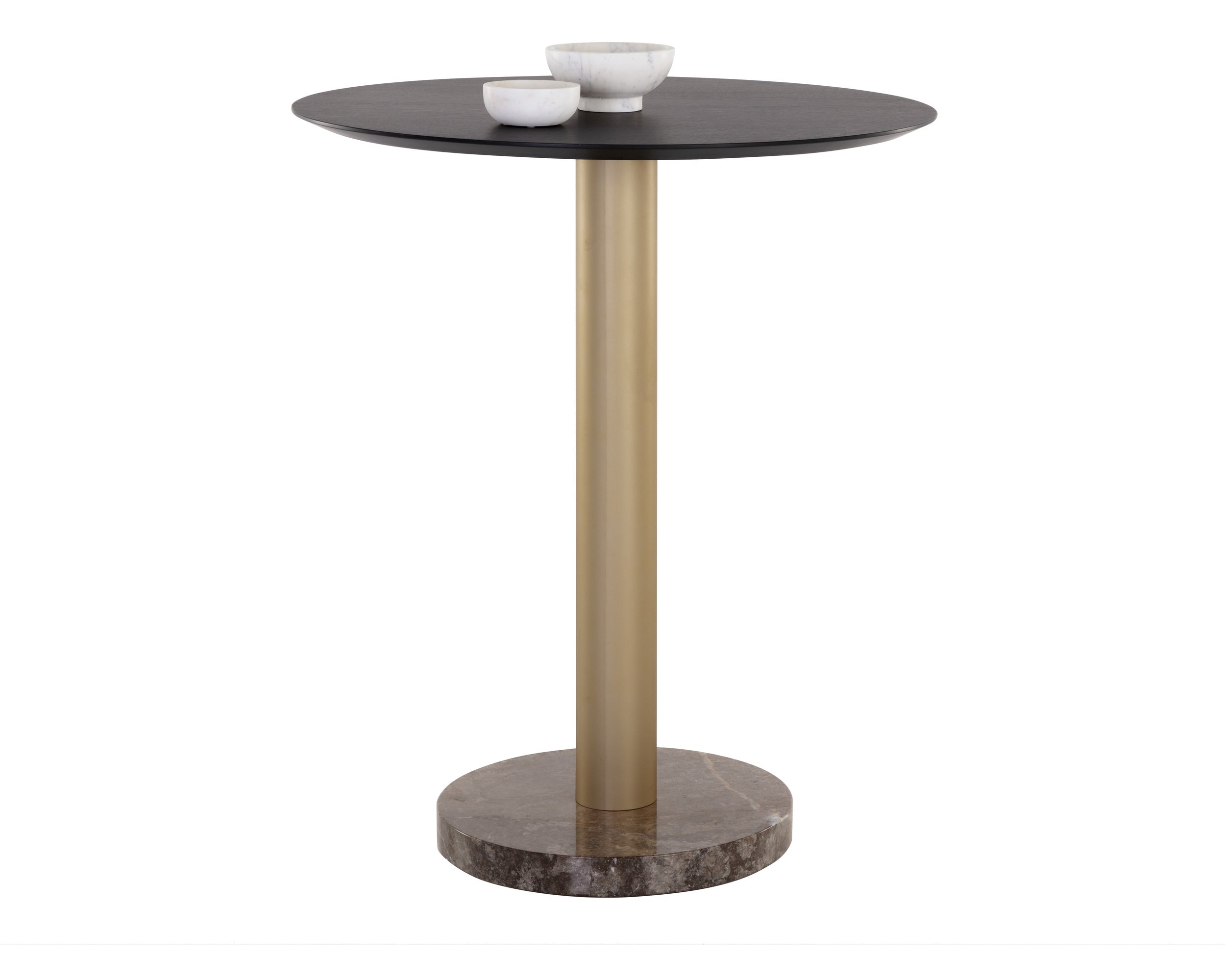 Monaco Bar Table - Gold  Grey Marble / Charcoal Grey