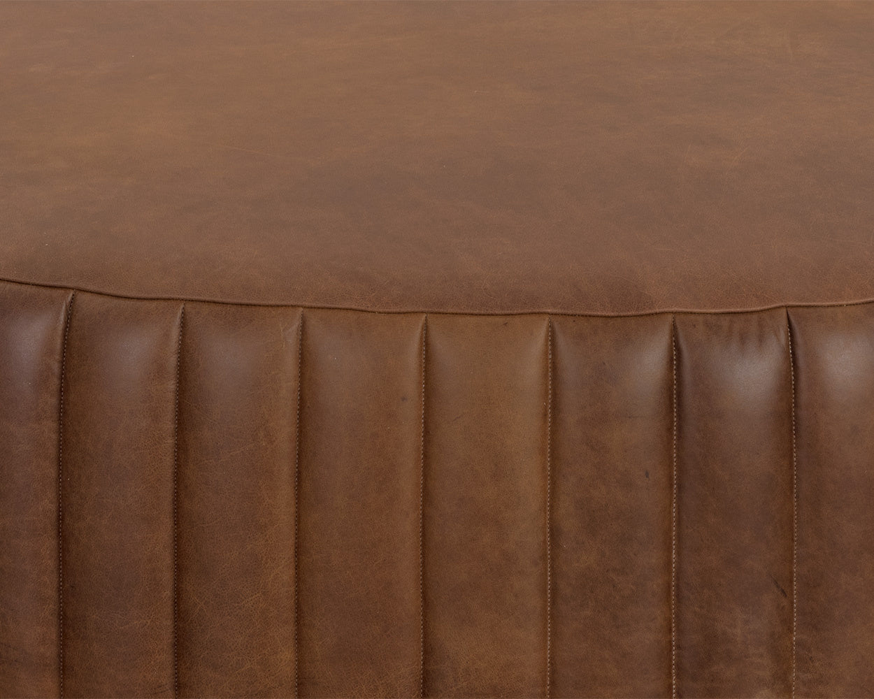 Divano Ottoman - Aged Cognac Leather
