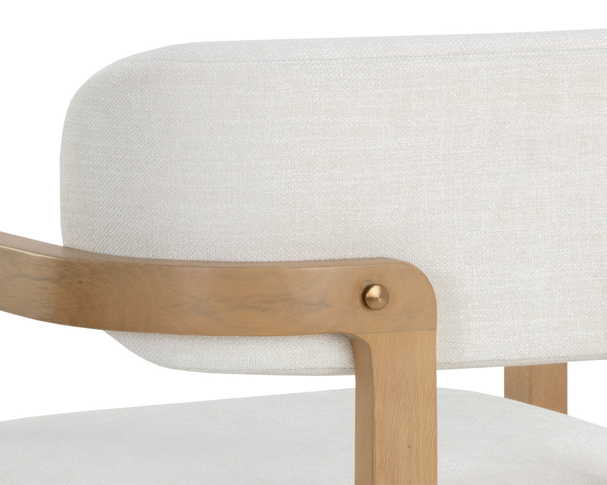 Madrone Dining Armchair - Rustic Oak  Heather Ivory Tweed