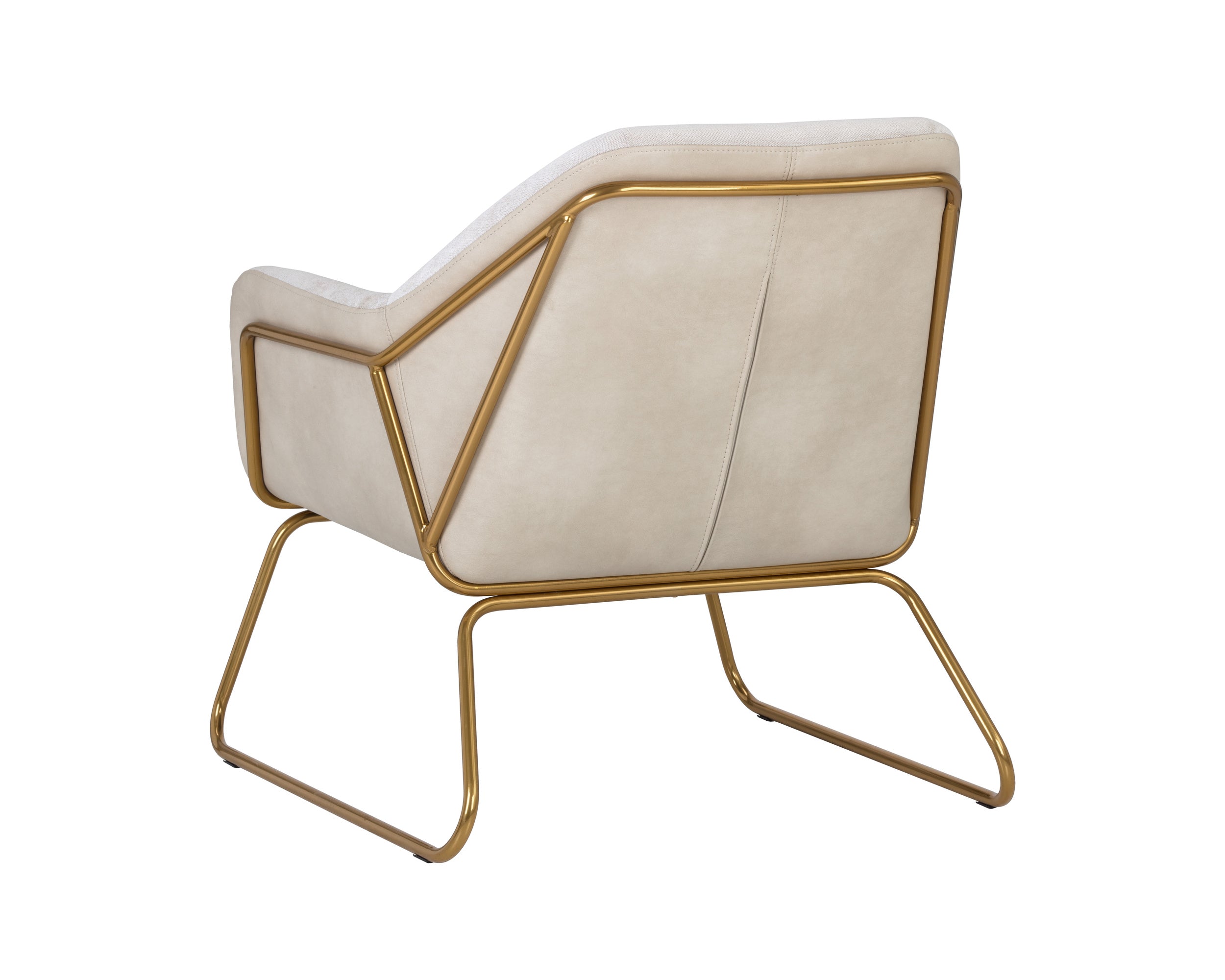 Watts Lounge Chair - Gold  Polo Club Muslin / Bravo Cream