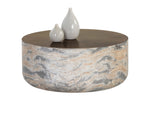 Diaz Coffee Table - Marble Look  Antique Brass