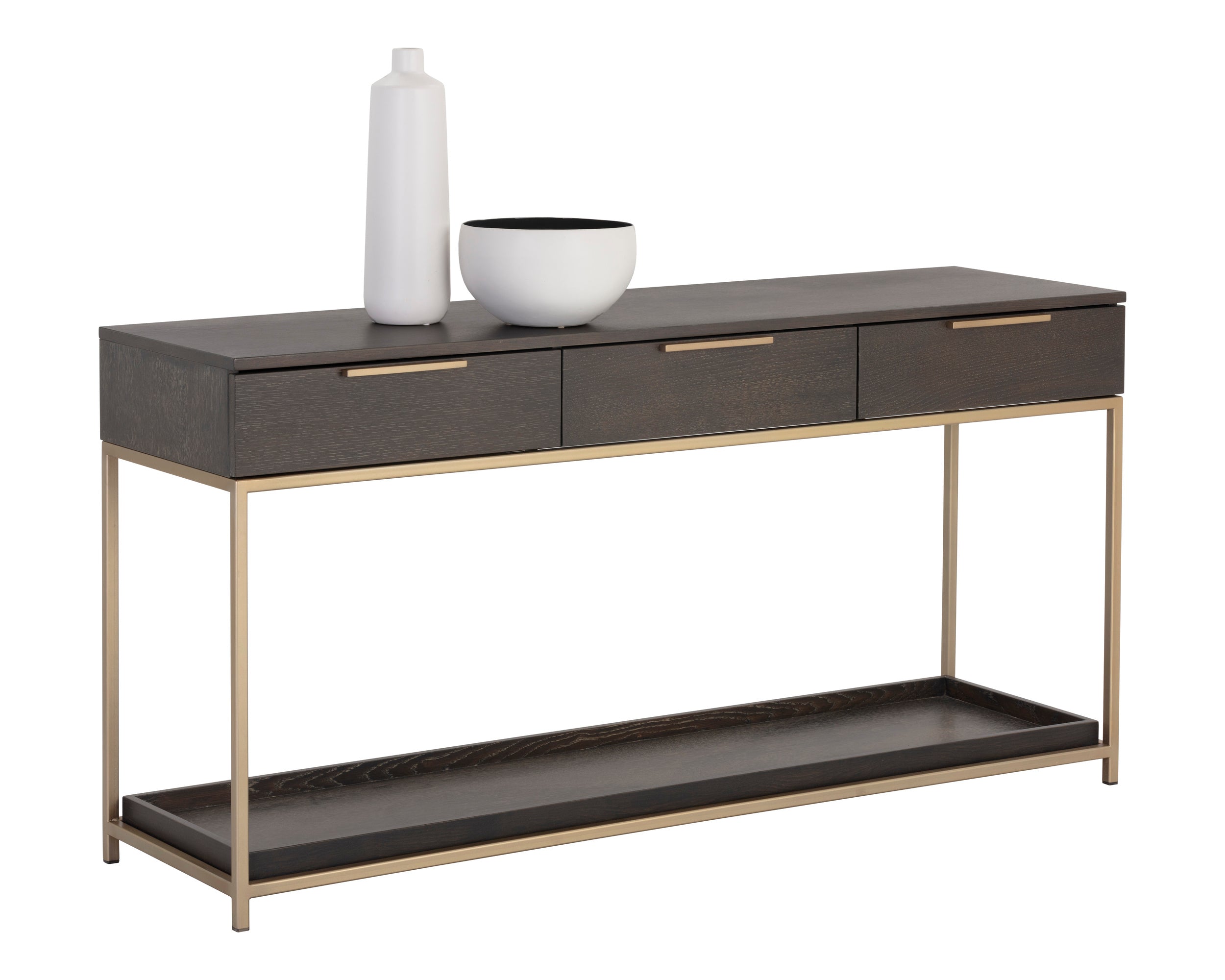 Rebel Console Table With Drawers  - Gold  Charcoal Grey
