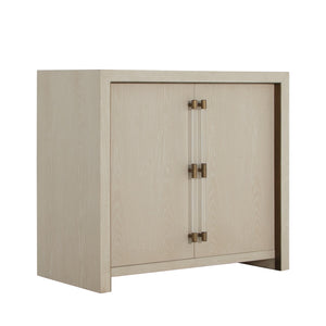 Gabby - Winford Oak Wood Accent Cabinet - 2 Shelves, Cerused White - SCH-175586